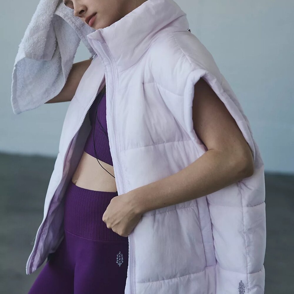 FP Movement by Free People Soft Pink Quilted Vest